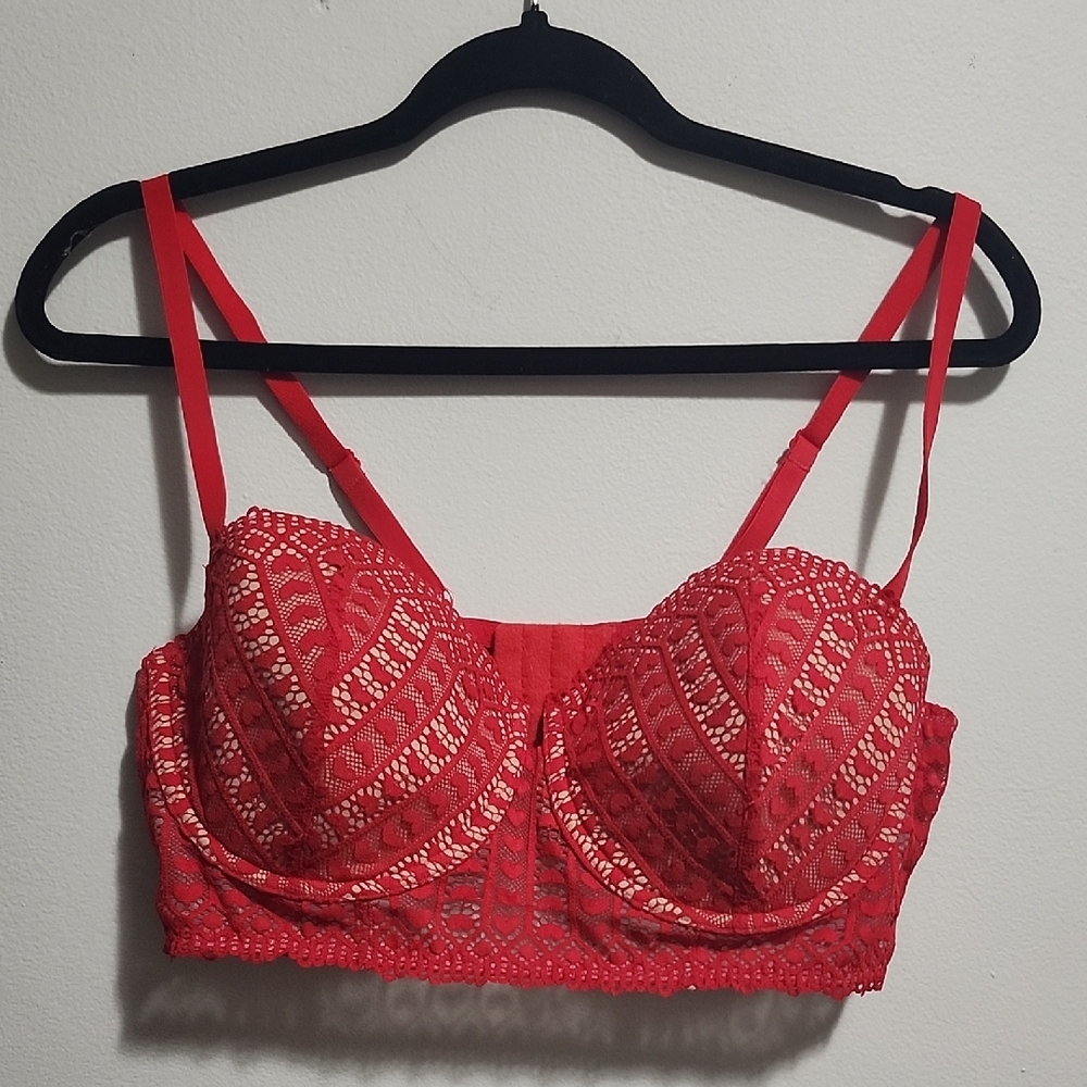 Adore Me Vibrant Red Lace Bra